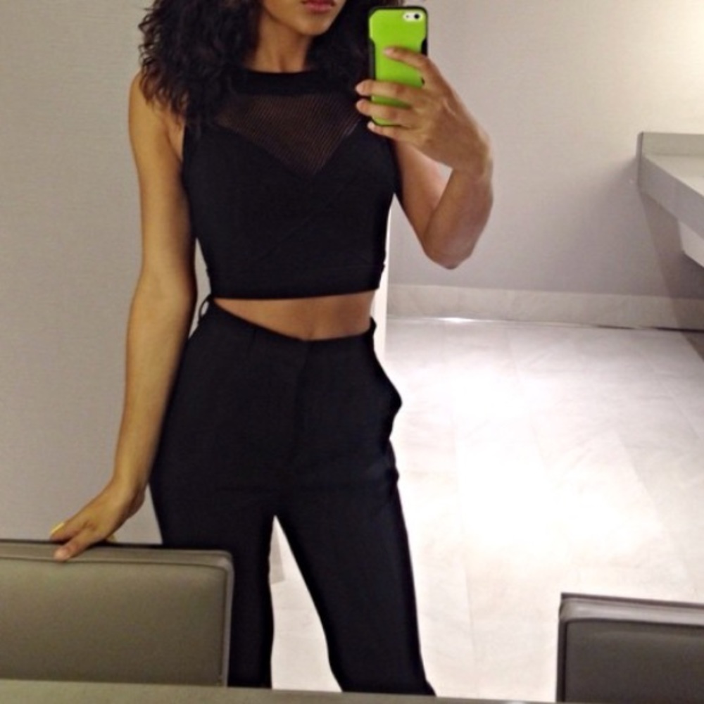 Guess black crop top